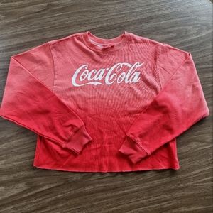 Red Ombre CocaCola Crop Tee. Size - L